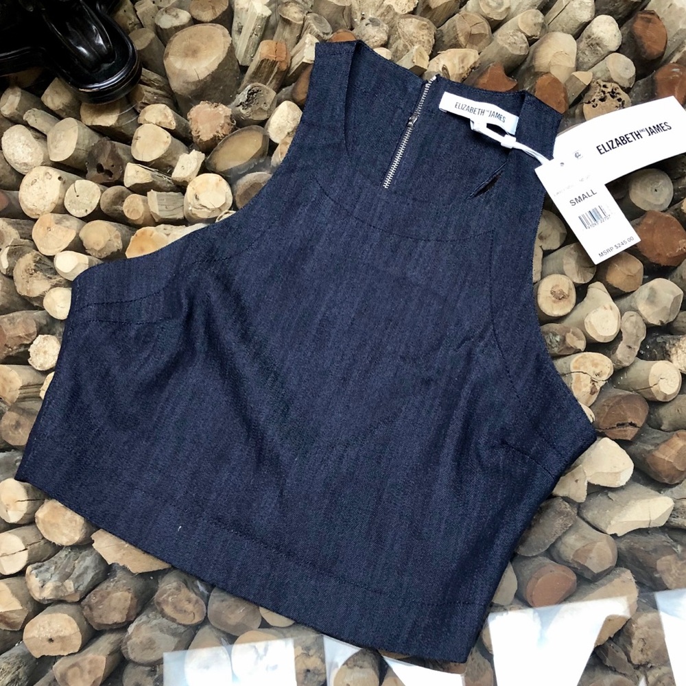 Elizabeth and Janes Lipton Cropped Denim Tank NWT